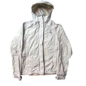 The North Face Rain Jacket Womens S Grey HyVent DT Hooded Waterproof Ripstop S08